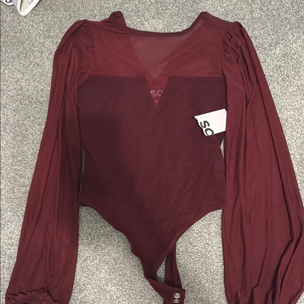Burgundy Long Sleeve Women's Top- SO kohls